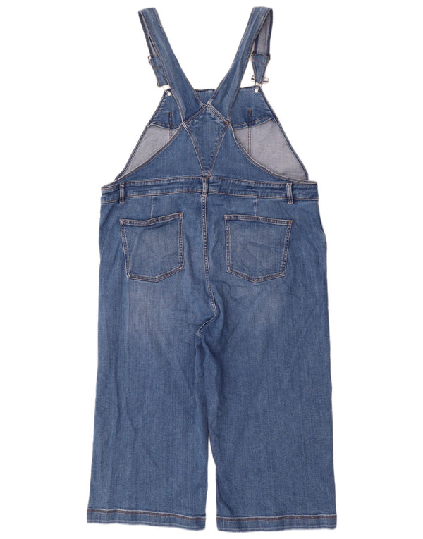 Fat Face Damen Clayton Latzhose Capri Jeans UK 22 3XL W44 L20 Blaue Baumwolle