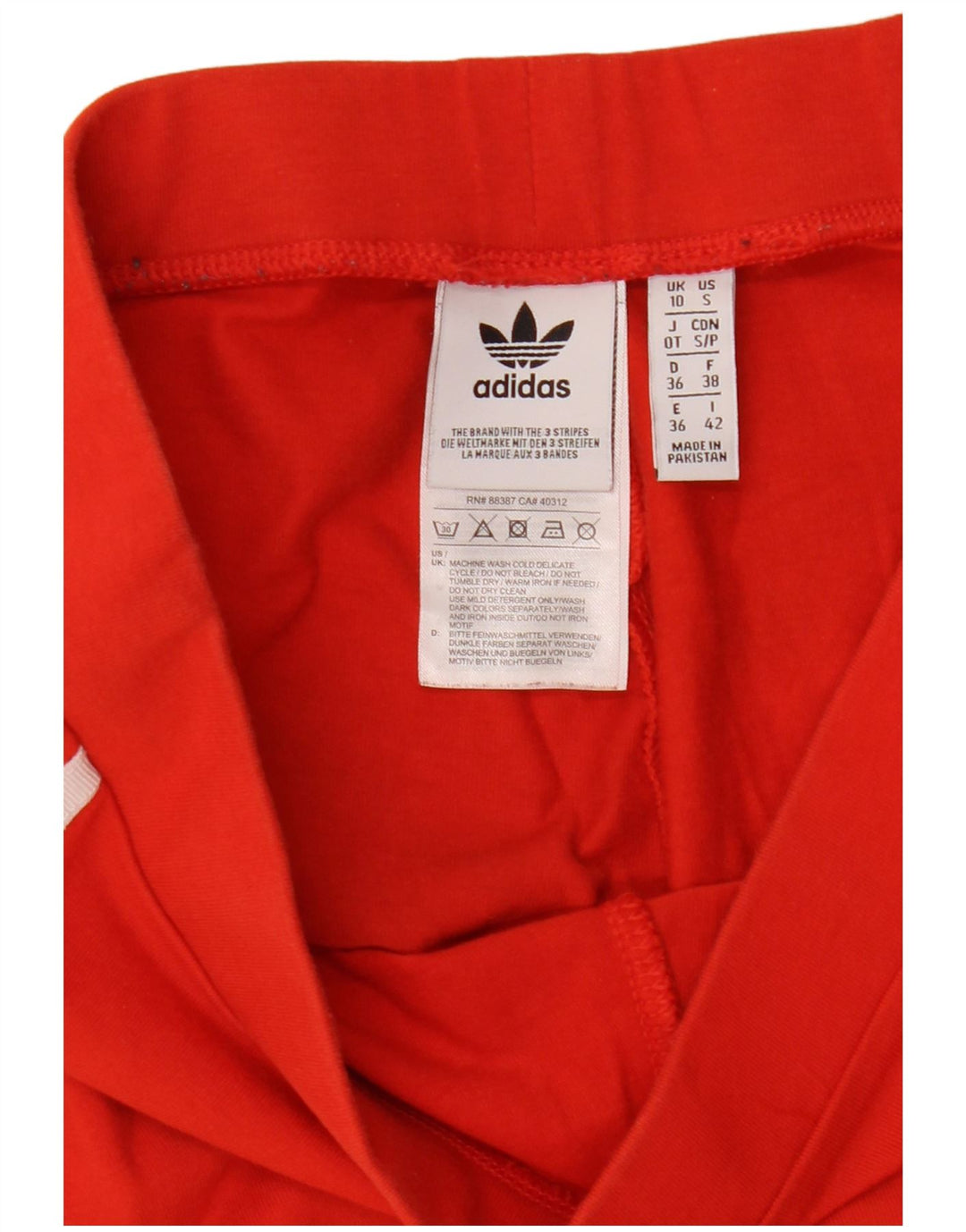 Adidas Damen Leggings UK 10 Small Rote Baumwolle