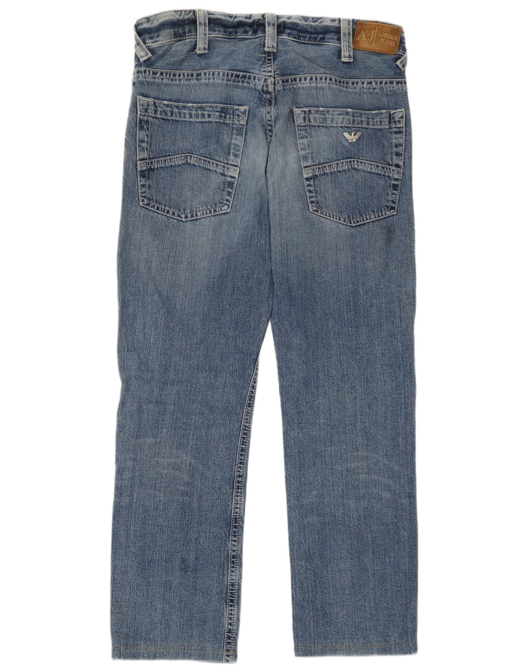 Armani Damen Straight Jeans W32 L29 Blaue Baumwolle