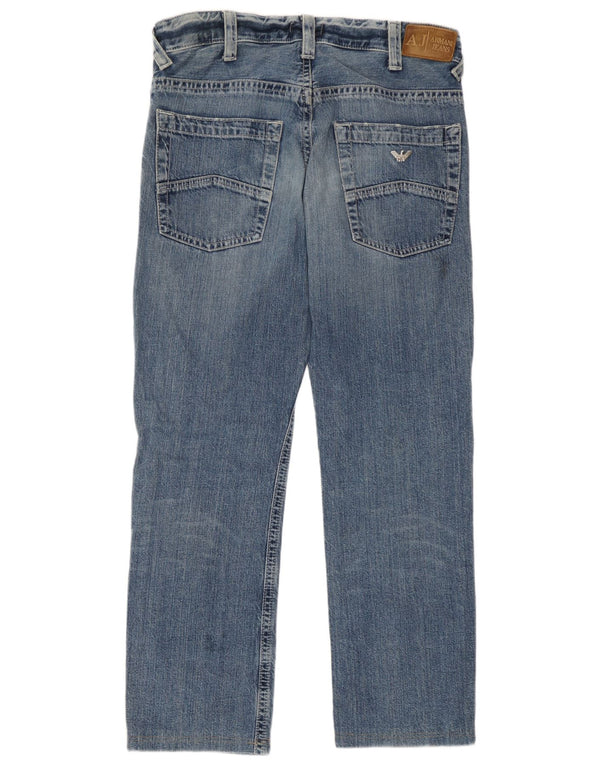 Armani Damen Straight Jeans W32 L29 Blaue Baumwolle