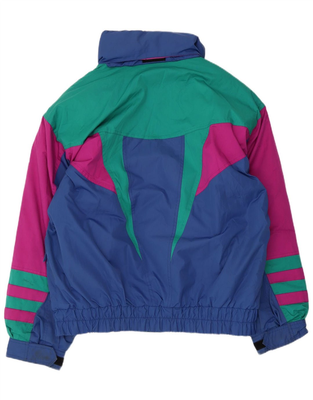 Fila Herren-Skijacke mit grafischer Kapuze, UK 40, mittelblaues Farbblock-Polyester