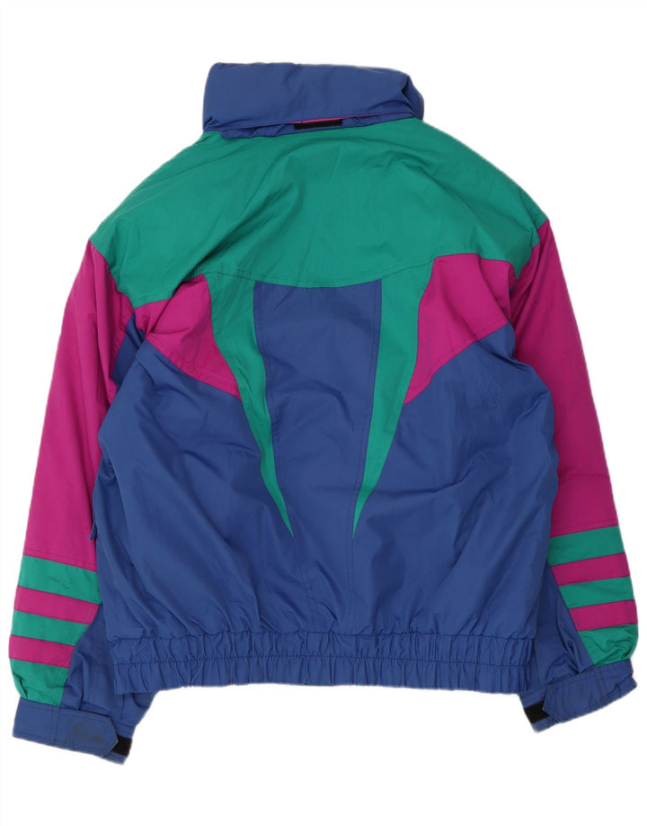 Fila Herren-Skijacke mit grafischer Kapuze, UK 40, mittelblaues Farbblock-Polyester