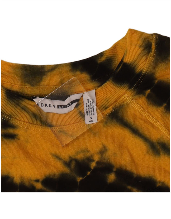 Dkny Damen-Sweatshirt, übergroß, mit Grafik, Gr. 10, Größe S, Gelb, Batikfärbung