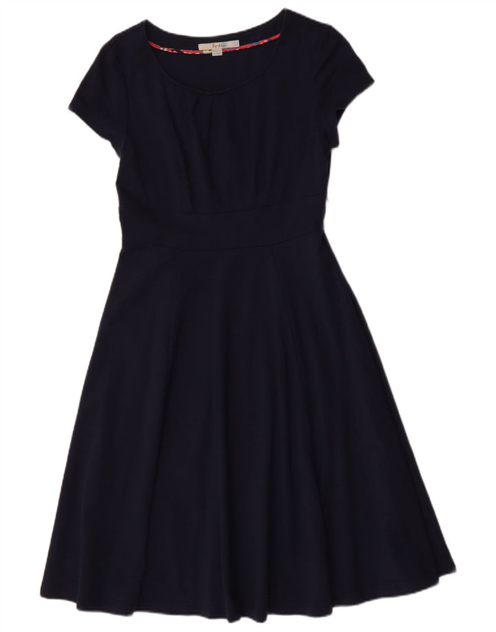 Boden Damen-A-Linien-Kleid aus Baumwolle, Größe M, Marineblau, UK 12