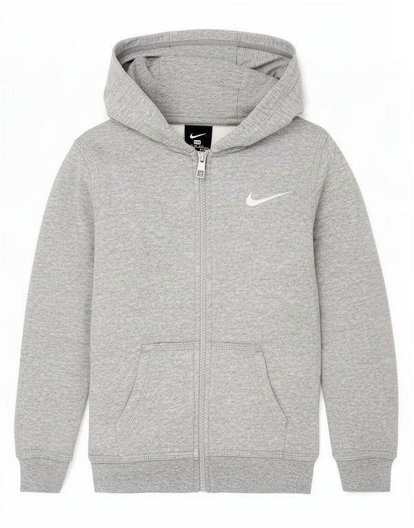 Nike Jungen-Kapuzenpullover mit Reißverschluss, 3–4 Jahre, XS, grau gefleckte Baumwolle