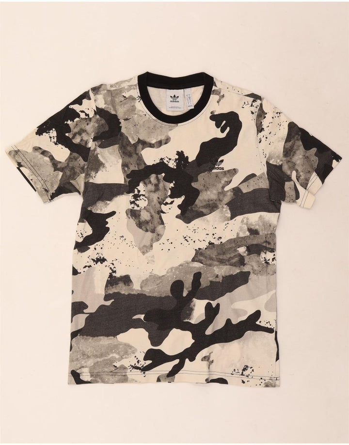 Adidas Herren T-Shirt Top Small Grau Camouflage Baumwolle