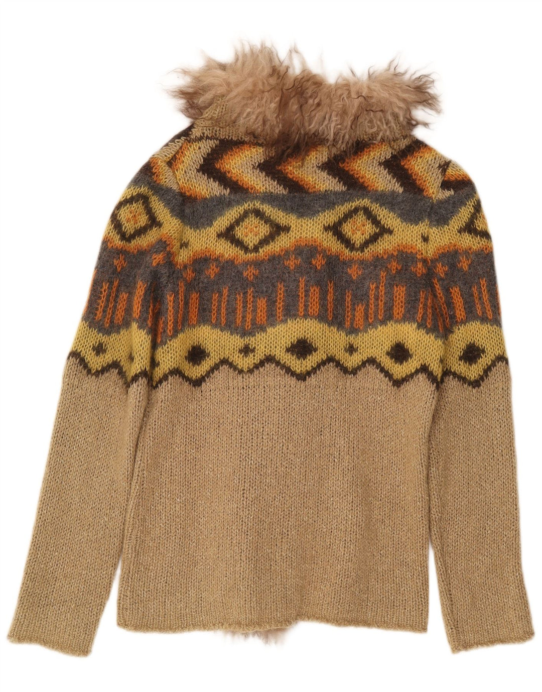 Penny Black Offener Damen-Cardigan-Pullover UK 12 Medium Beige Geometrisch