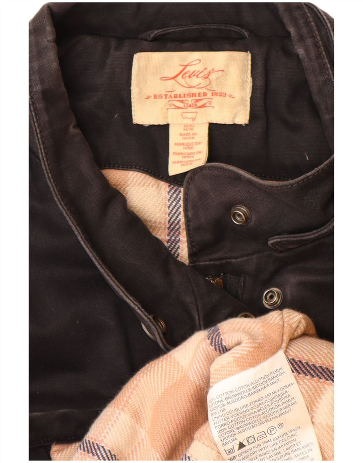 Levi's Damen Utility-Jacke UK 12 Mittelschwarze Baumwolle