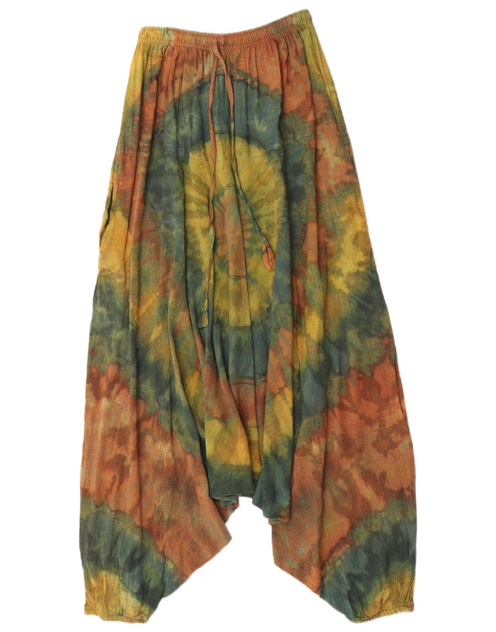 Vintage Damen Haremshose Groß W34 L27 Mehrfarbige Batik-Baumwolle