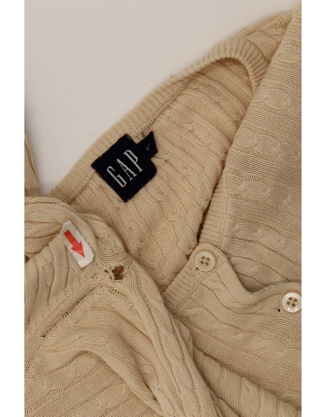 Gap Damen-Cardigan-Pullover UK 14 Mittelbeige Baumwolle