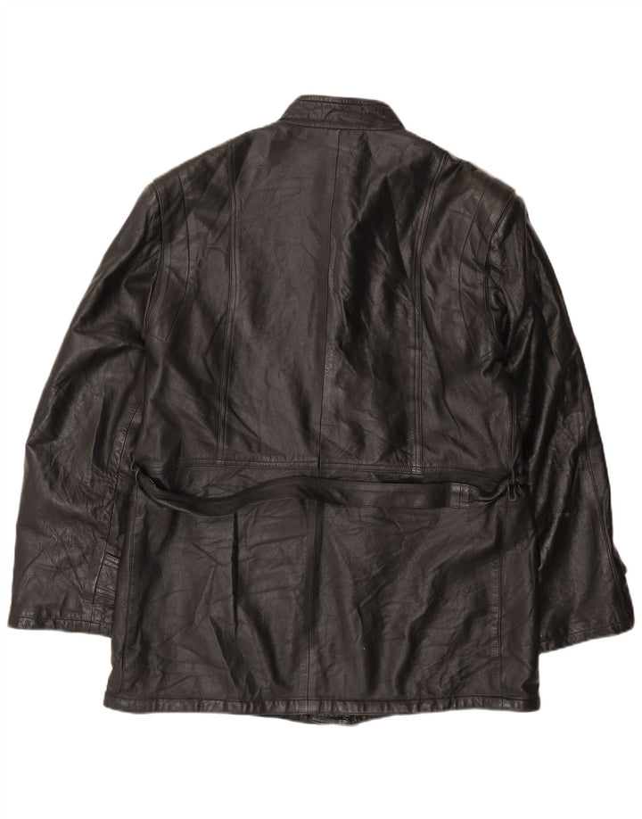 Indios Herren Lederjacke IT 52 XL Schwarzes Leder