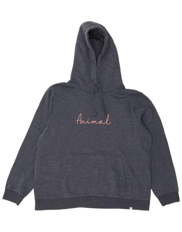 Animal Damen-Kapuzenpullover mit Grafik, übergroß, UK 16, Größe L, Marineblau, Baumwolle