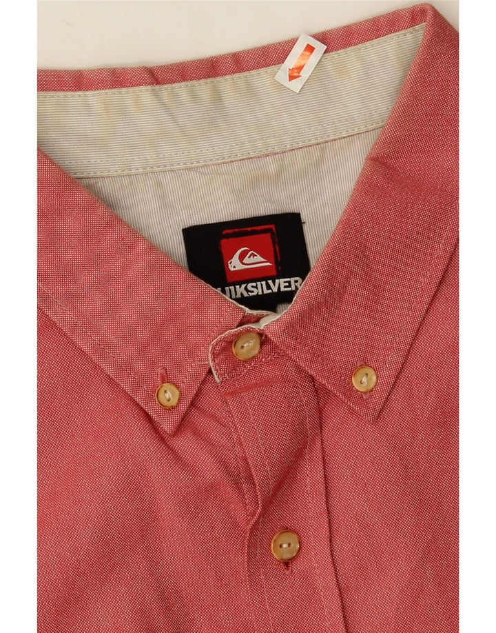Quiksilver Herren-Kurzarmhemd, Größe L, Rot, Baumwolle