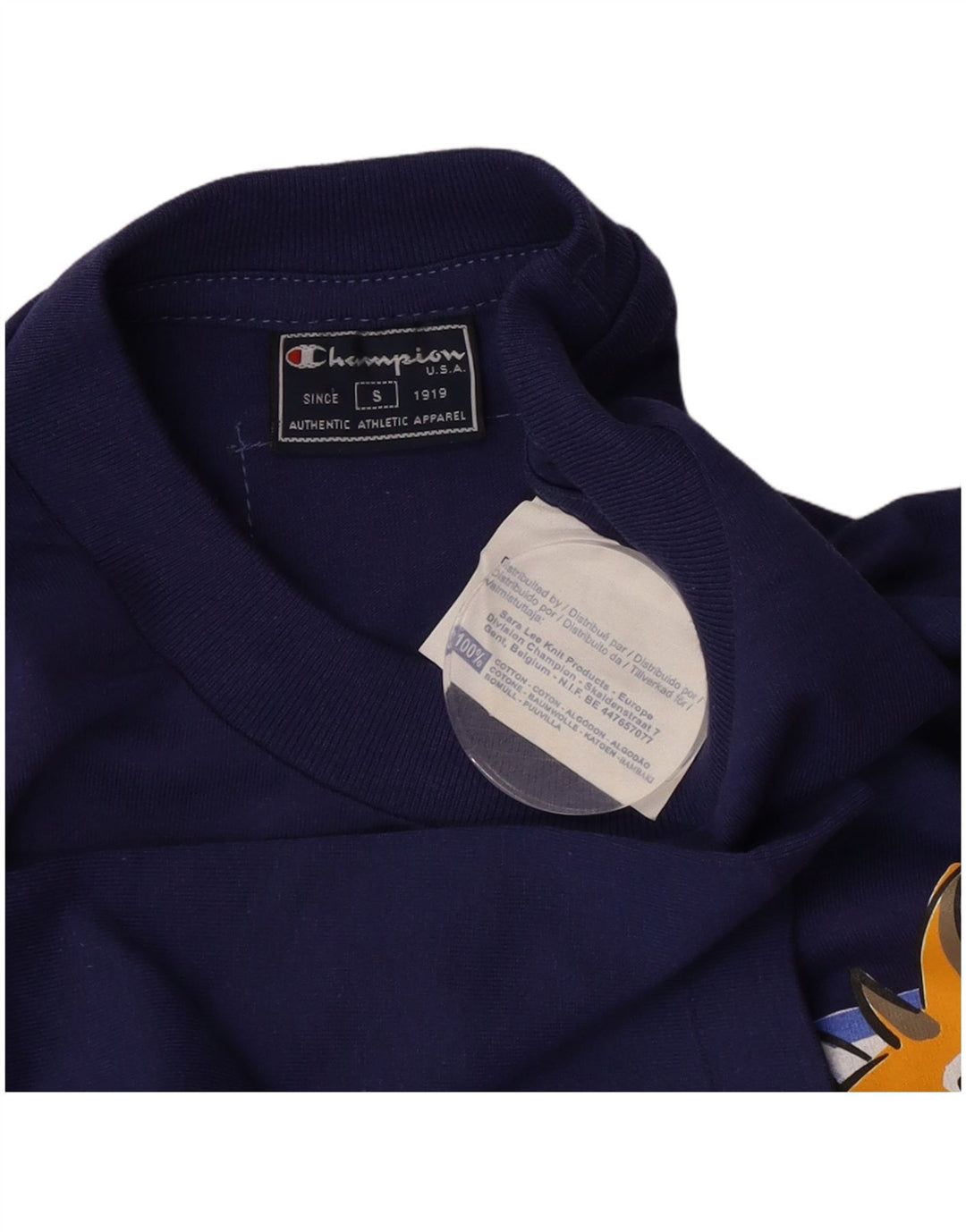 Champion Herren-T-Shirt mit Grafik, Größe S, Blau, Baumwolle