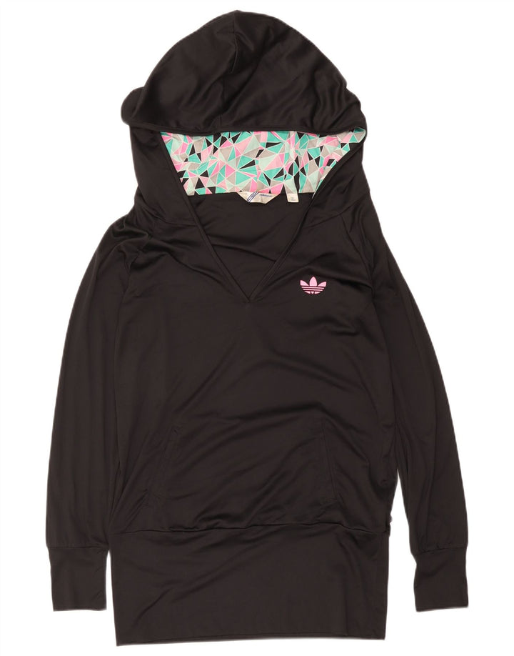 Adidas Damen Kapuzenpullover EU 38 Mittelschwarzes Polyester