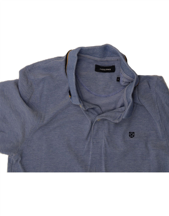 JACK & JONES Mens Polo Shirt Large Blue Cotton Vintage Jack & Jones and Second-Hand Jack & Jones from Messina Hembry 