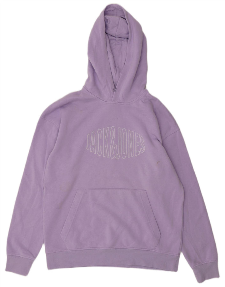 JACK & JONES Mens Graphic Hoodie Jumper XL Purple Polyester