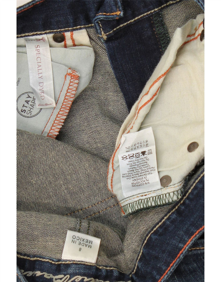 EDDIE BAUER Damen Curvy Bootcut Jeans US 8 Medium W34 L32 Marineblau