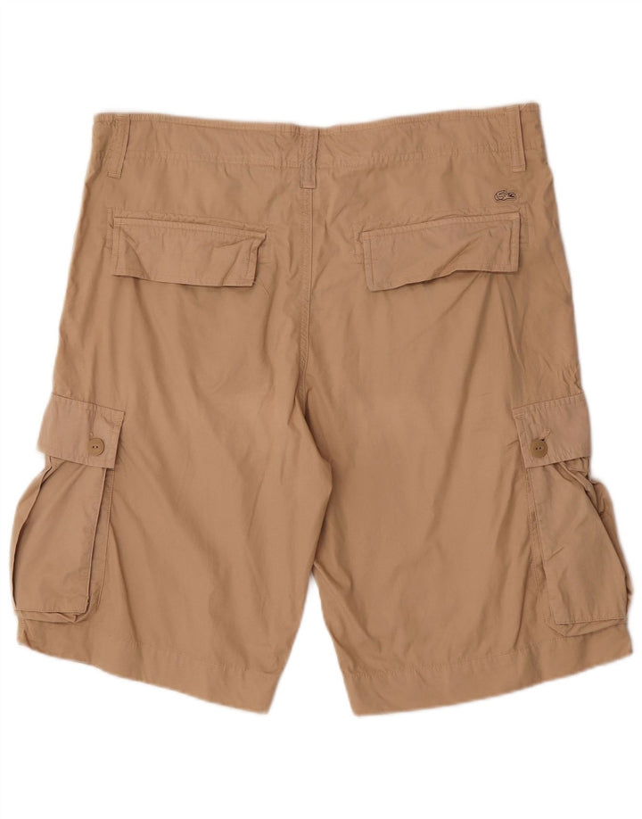 Lacoste Herren-Cargo-Shorts, Größe 44, groß, W34, beige Baumwolle