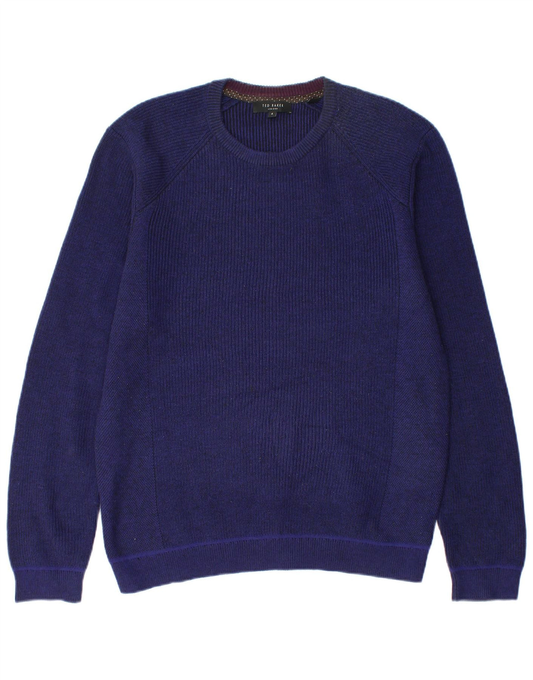 Ted Baker Herren-Pullover mit Rundhalsausschnitt, Größe 4, groß, marineblaues Polyester