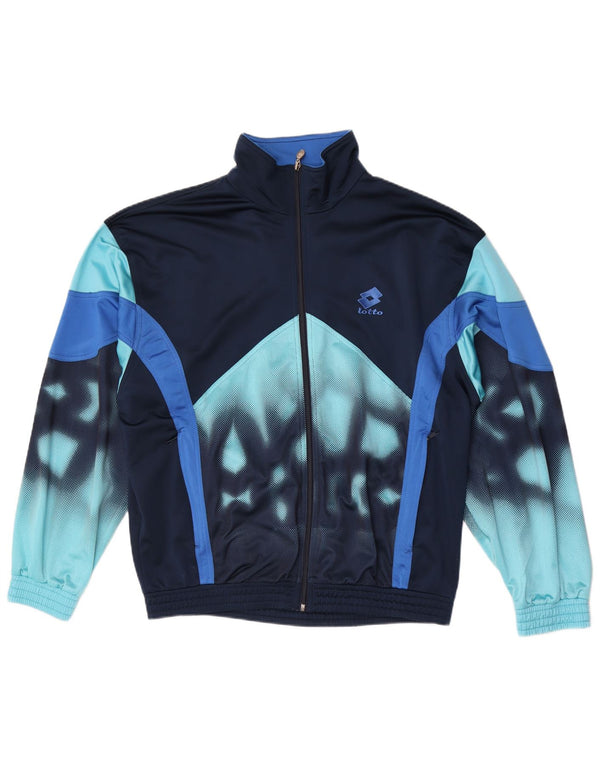 Lotto Herren-Trainingsanzug-Top-Jacke, UK 42/44, XL, Marineblau, Farbblock-Polyester