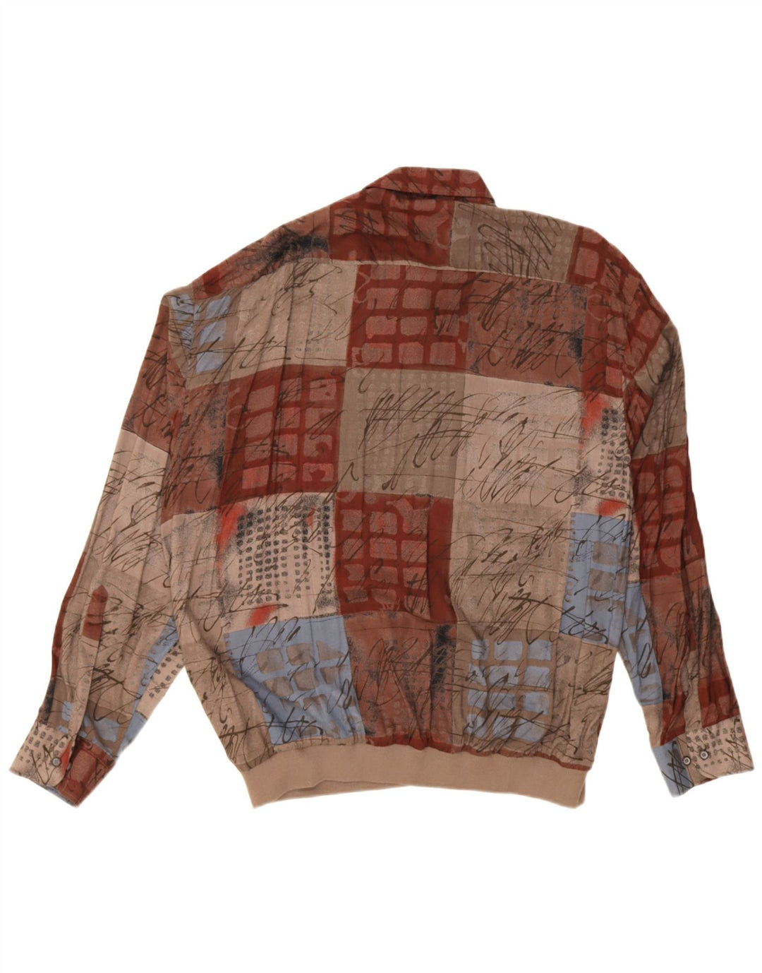 Jupiter Herren-Pullover-Hemd, Größe 43, groß, mehrfarbig, Patchwork-Baumwolle