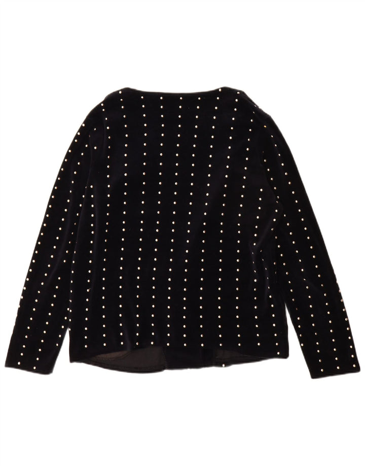 Zara Damen Trafaluc 1-Knopf-Blazerjacke UK 14 Medium Navy Blue Spotted