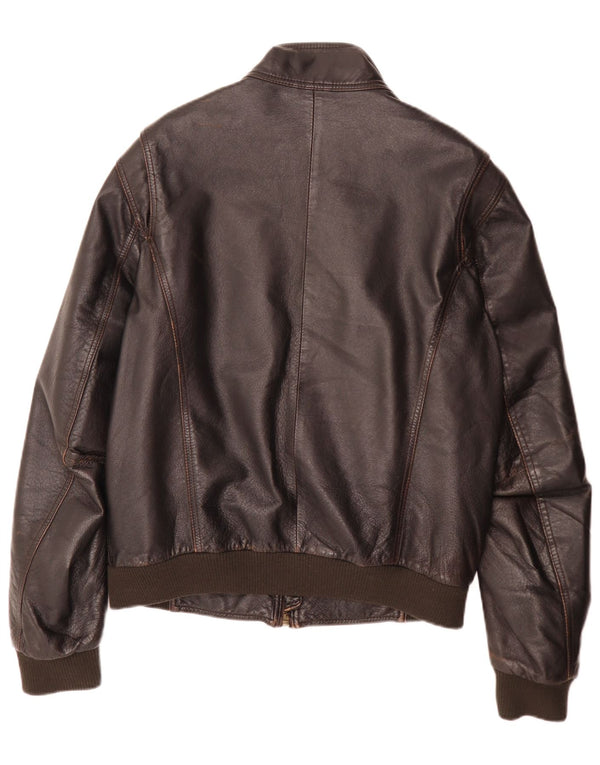 Vintage Herren Leder Bomberjacke IT 52 XL Braun Retro