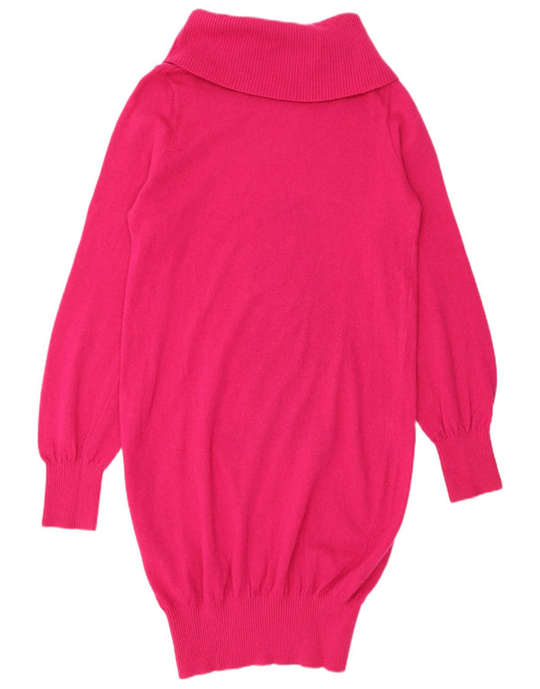 Benetton Damen Disney Graphic Langarm-Pulloverkleid UK 12 Mittelrosa