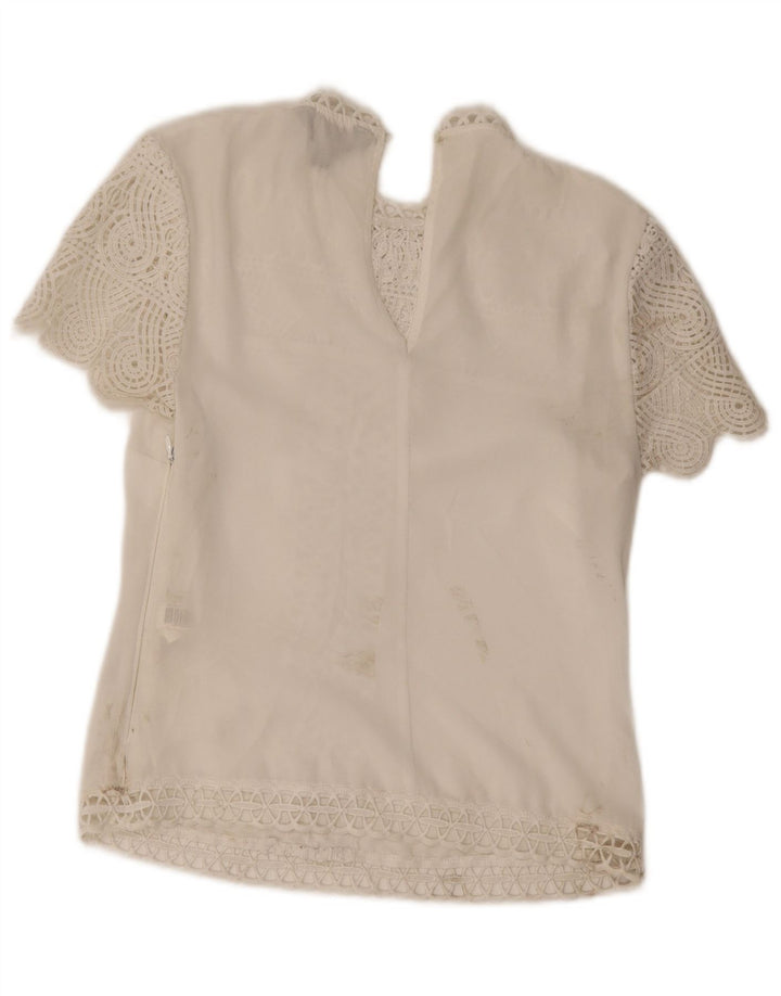 Lipsy Damen-Blusenoberteil, UK-Größe 6, XS, weiß, geblümt, Polyester