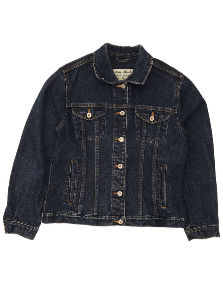 EDDIE BAUER Damen Jeansjacke UK 14 Mittelmarineblaue Baumwolle