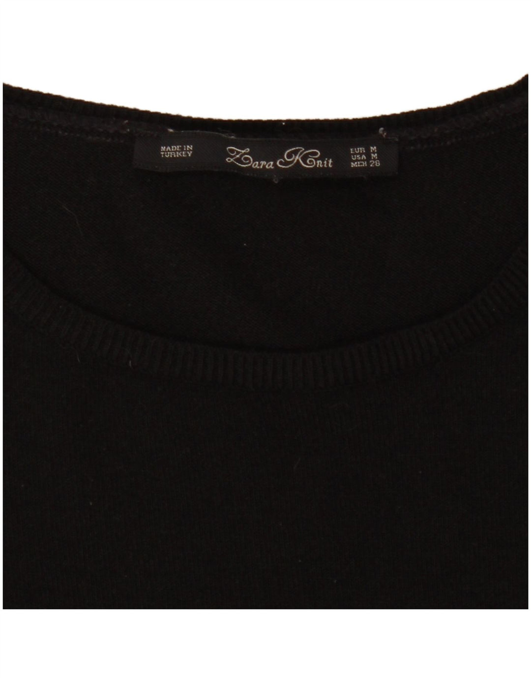 Zara Damen Langarm-Pulloverkleid UK 12 Medium Schwarz