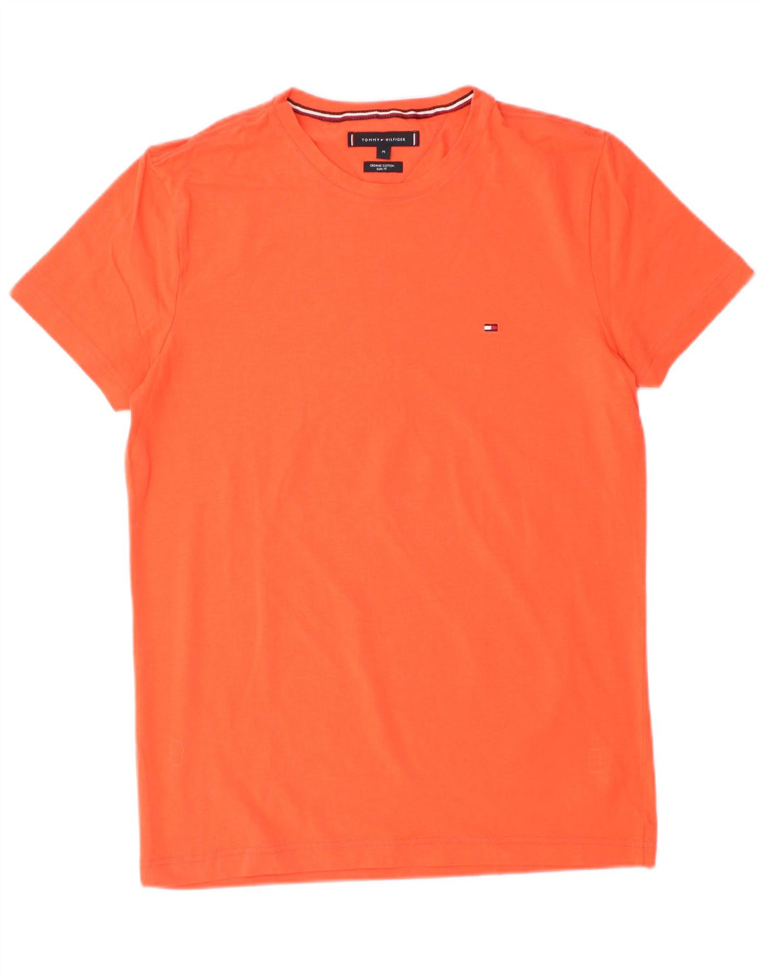 TOMMY HILFIGER Mens Slim Fit T-Shirt Top Medium Orange