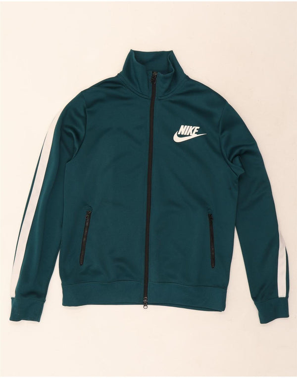 Nike Herren-Trainingsanzugoberjacke aus mittelgrünem Colourblock-Polyester