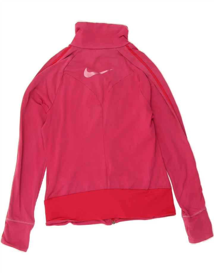 NIKE Womens Tracksuit Top Jacket UK 10/12 Medium Pink Polyester Vintage Nike and Second-Hand Nike from Messina Hembry 