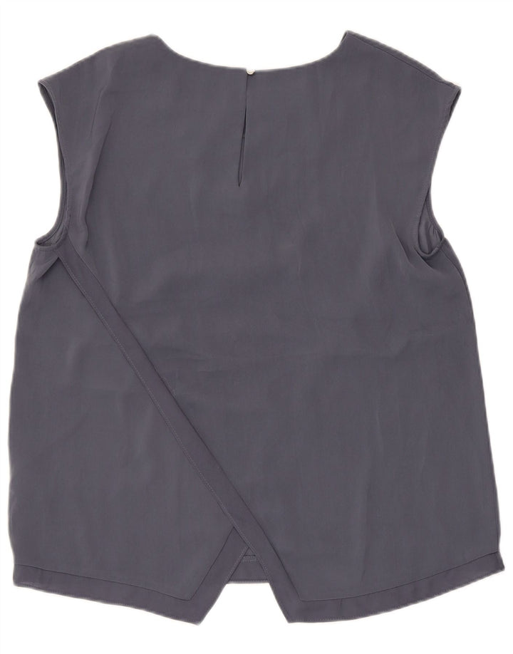Oasis Ärmelloses Damen-Blusenoberteil UK 12 Mittelgraues Polyester