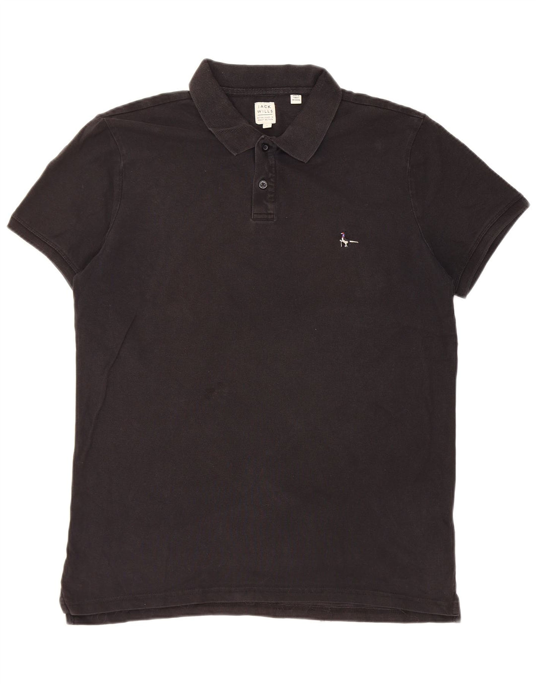 Jack Wills Herren-Poloshirt, groß, aus schwarzer Baumwolle
