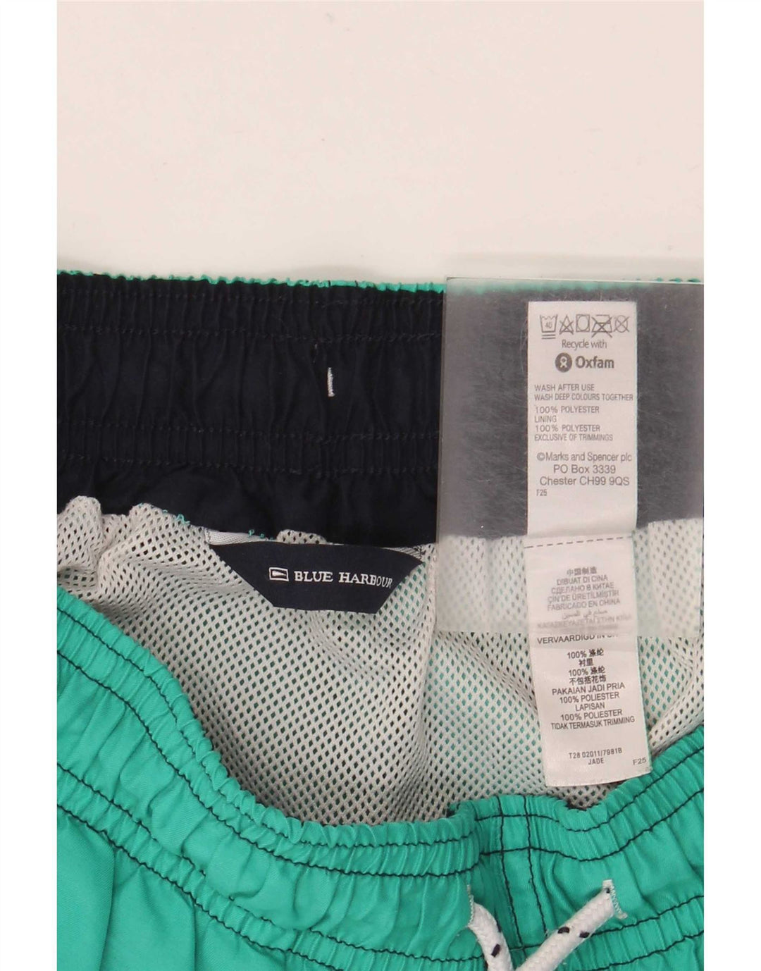 Marks & Spencer Herren Blue Harbor Badeshorts Mittelgrünes Polyester