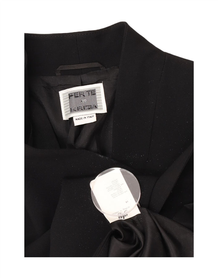 Perte by Krizia Damen-Blazer mit 3/4-Ärmeln und 1 Knopf, UK 14, Mittelschwarz