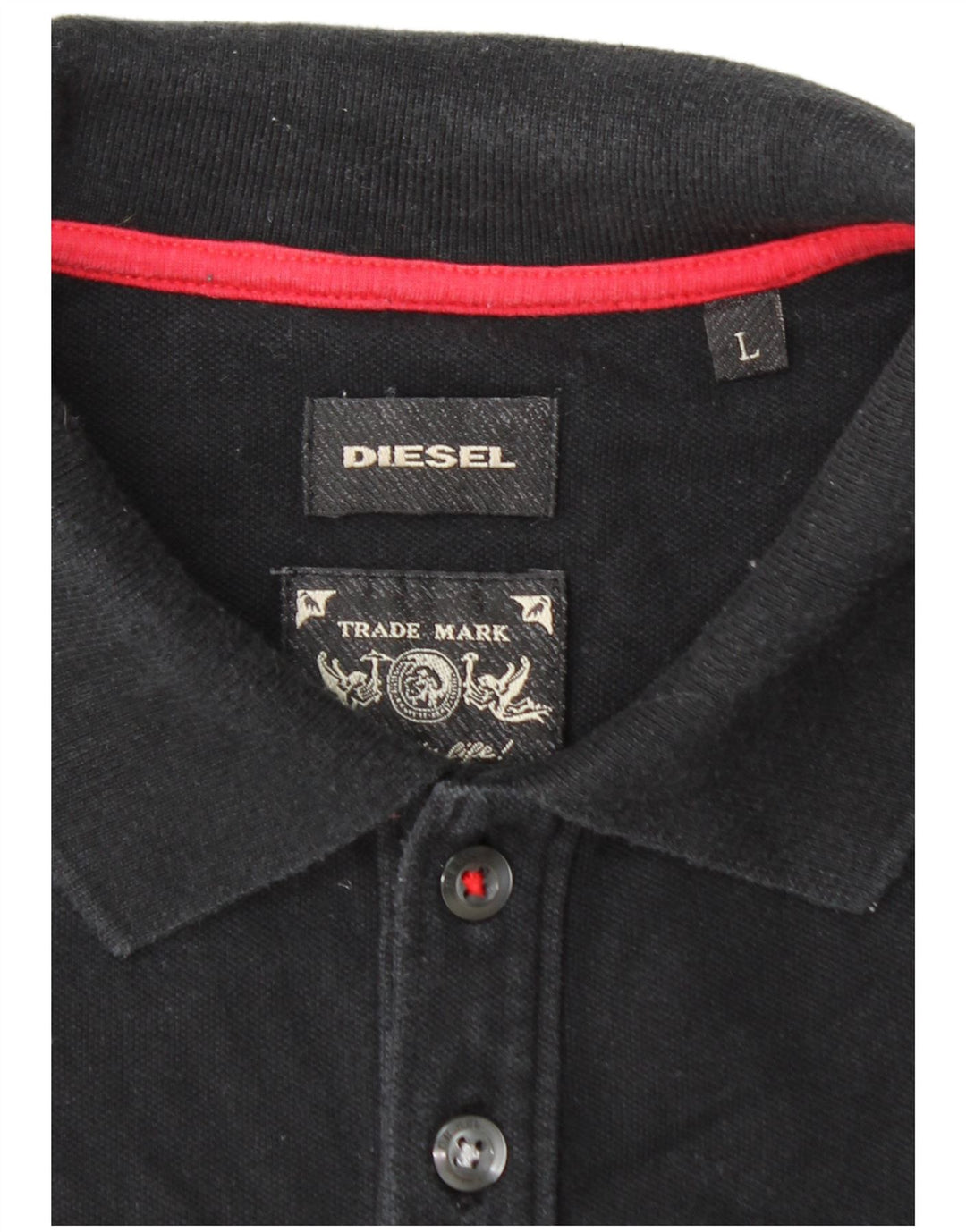 DIESEL Herren Poloshirt Große schwarze Baumwolle
