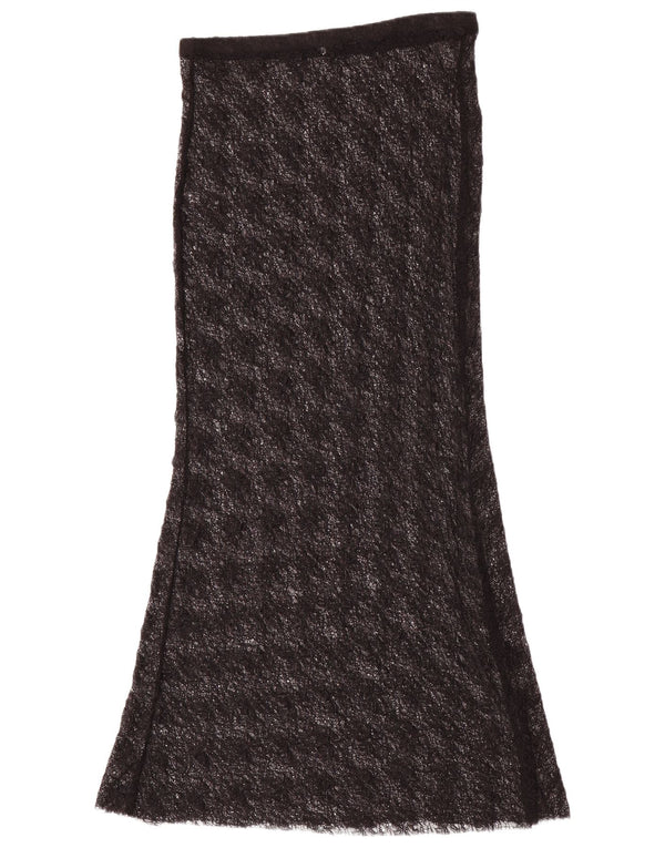 Zara Damen Spitzen-Maxirock Medium W28 Schwarz Polyamid