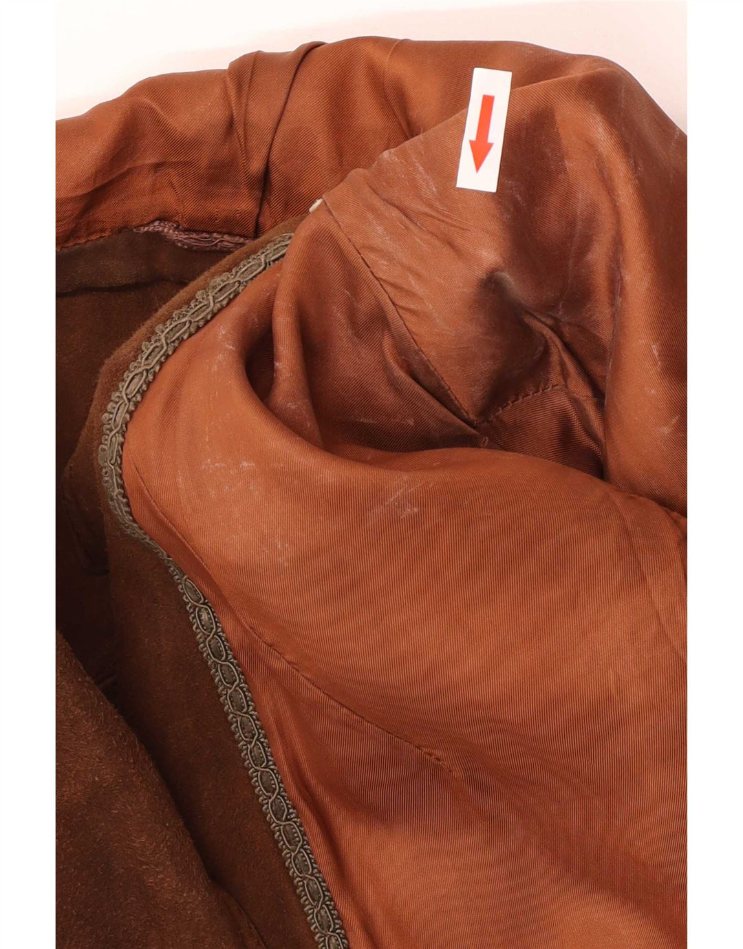 Vintage Damen Wildleder 3 Knopf Blazer Jacke Größe 14 Mittelbraun Klassisch