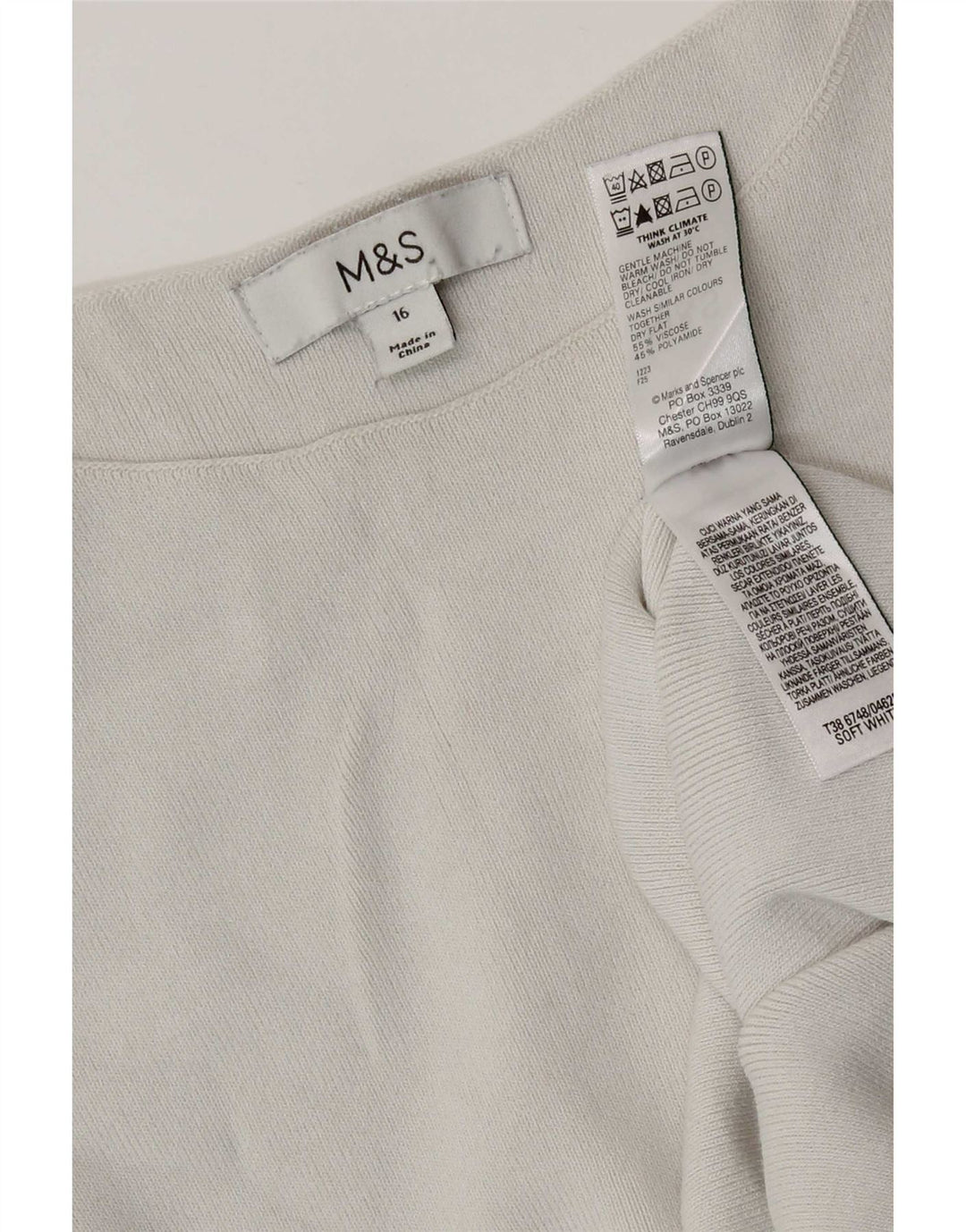 Marks & Spencer Damen Weste Top UK 16 Large Off White Viscose