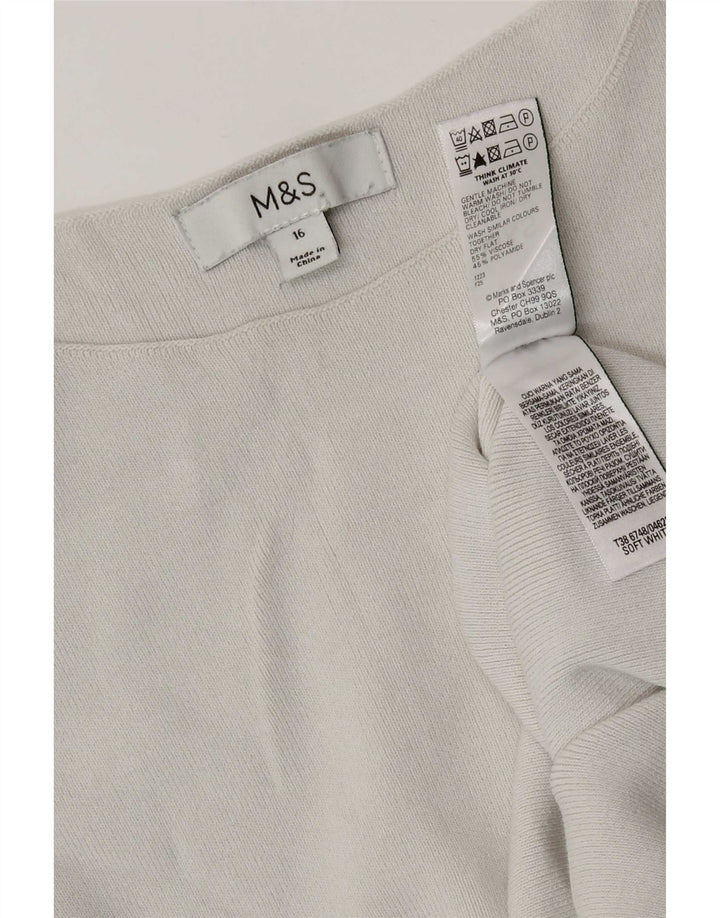 Marks & Spencer Damen Weste Top UK 16 Large Off White Viscose