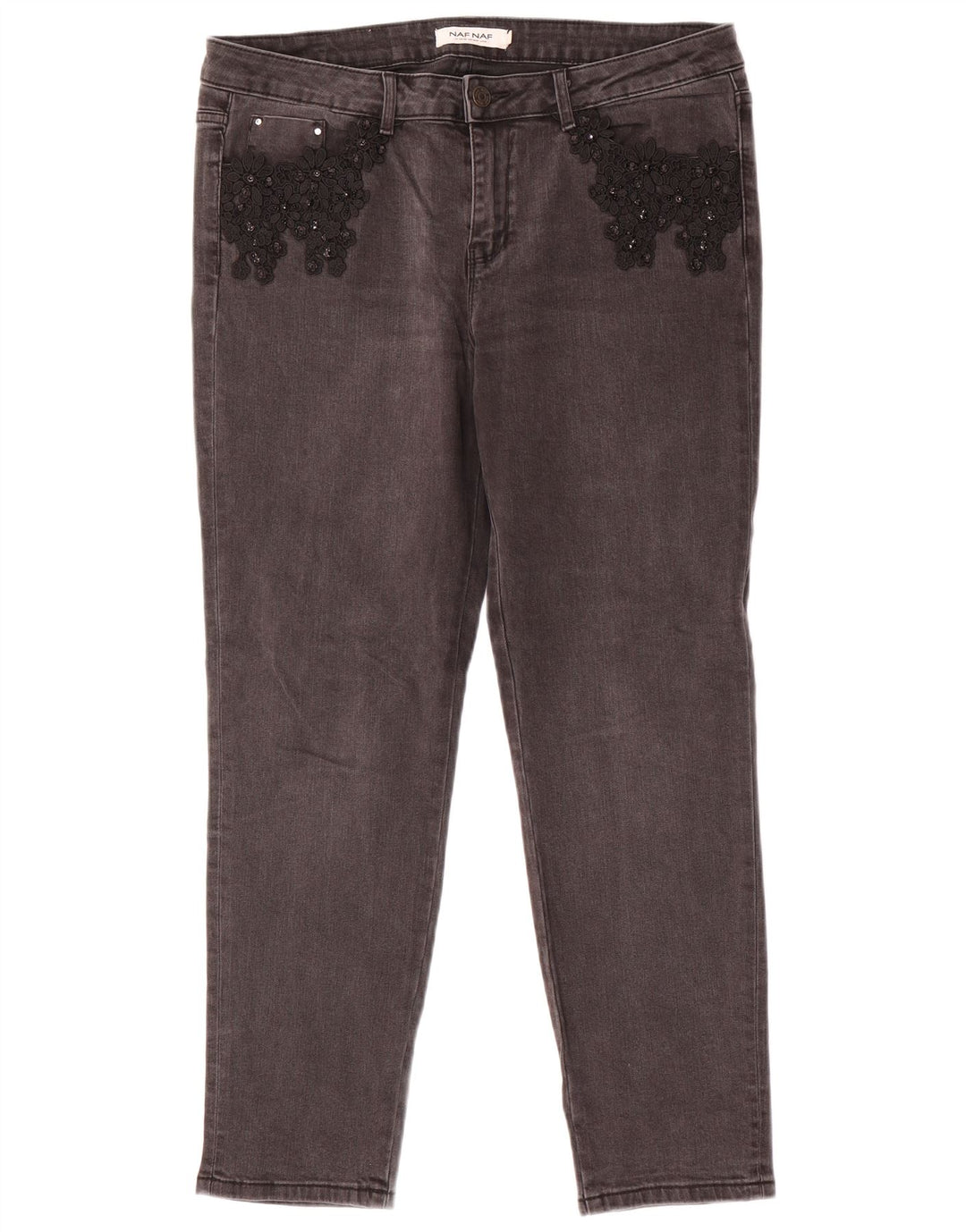 Naf Naf Damen Slim Jeans EU 42 Large W34 L28 Grau