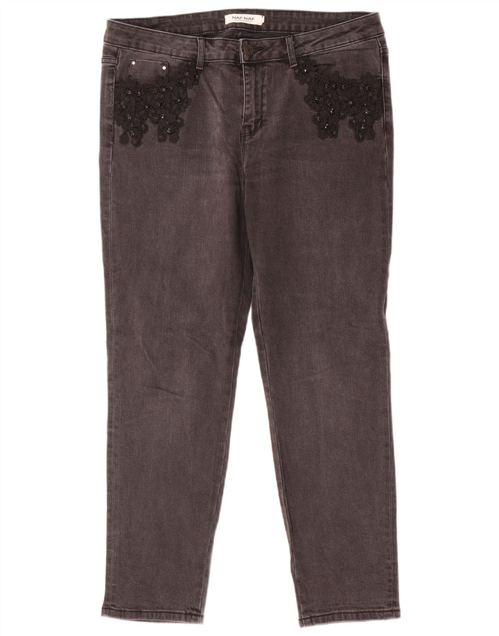Naf Naf Damen Slim Jeans EU 42 Large W34 L28 Grau