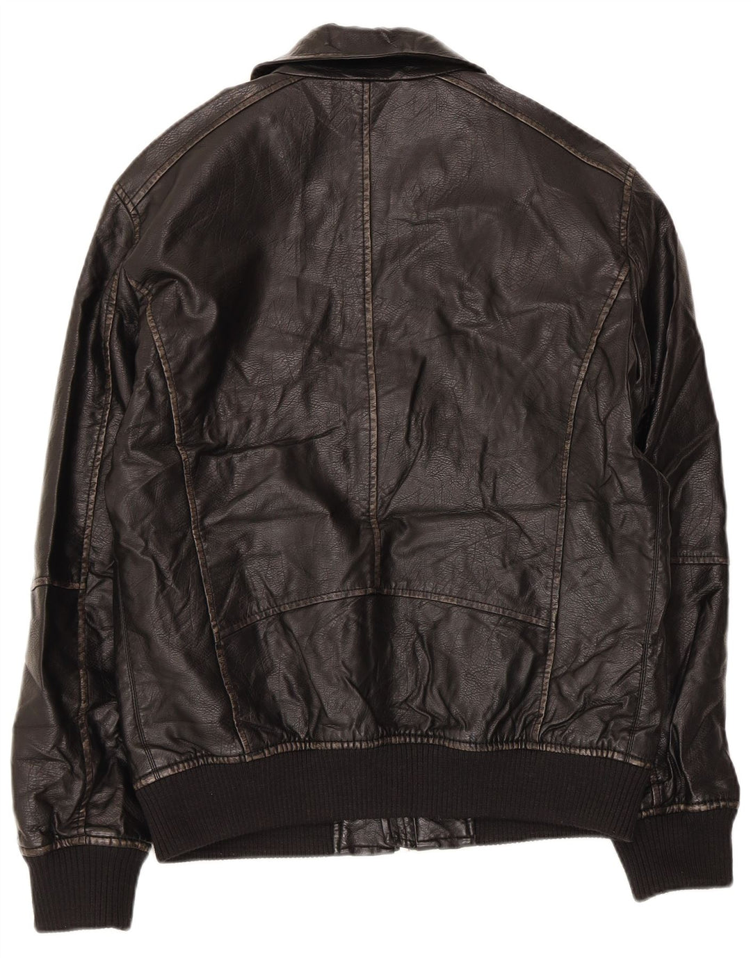 Zara Herren Lederjacke UK 38 Mittelschwarzes Polyurethan