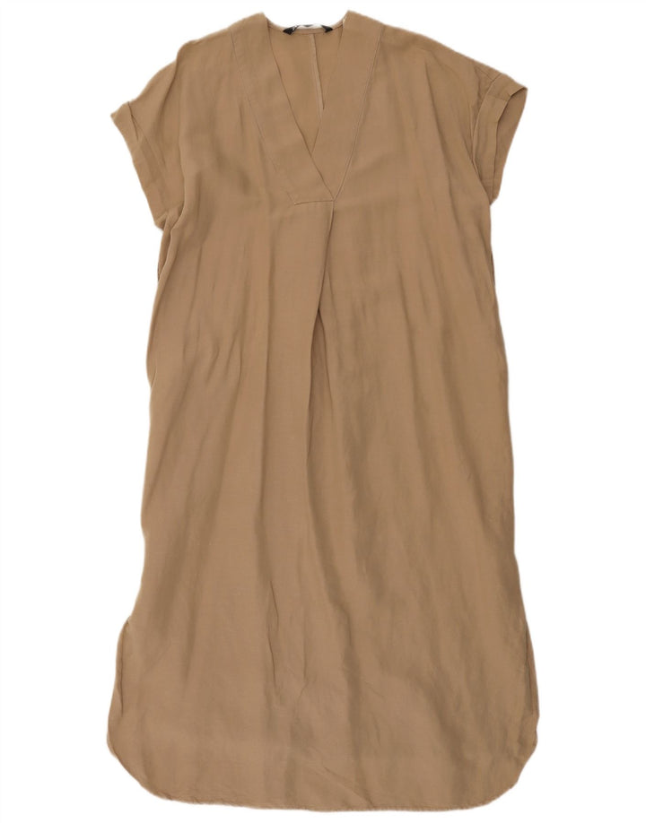 Zara Damen Übergroßes Etuikleid UK 6 XS Beige