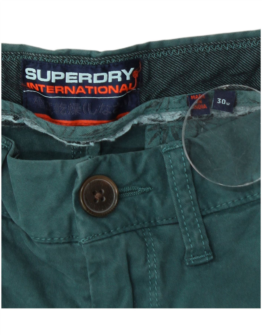 Superdry Herren Chinoshorts W30 mittelblaue Baumwolle