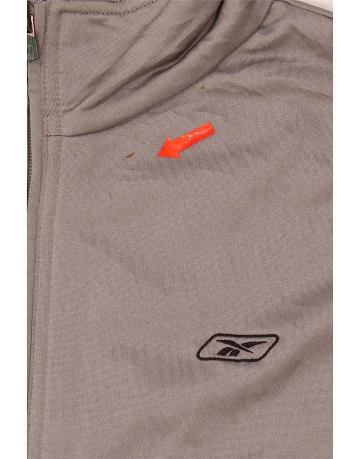 REEBOK Mens Loose Fit Tracksuit Trousers Small Grey Striped Polyester Vintage Reebok and Second-Hand Reebok from Messina Hembry 